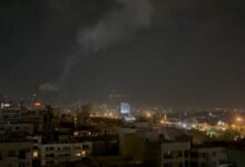 Smoke rises from a location allegedly targeted in Israel's wave of strikes on Tehran, Iran, on early morning of June 13, 2025